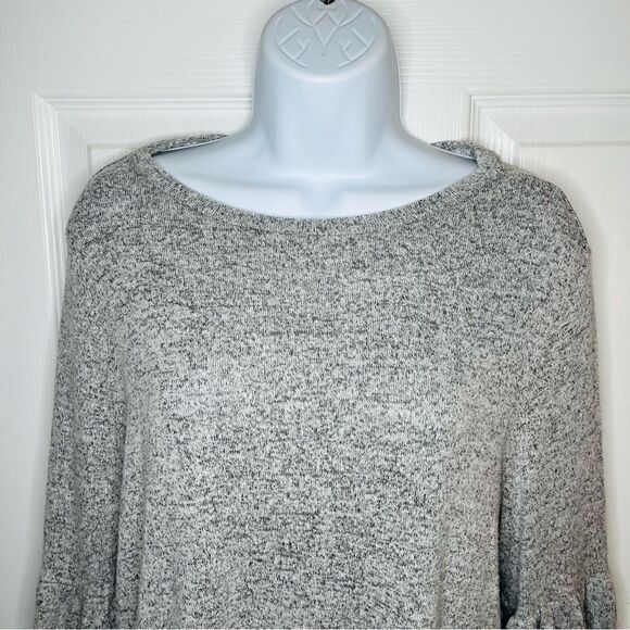 Philosophy Bell Sleeve Sweater Marled Heather Grey S - Picture 4 of 10